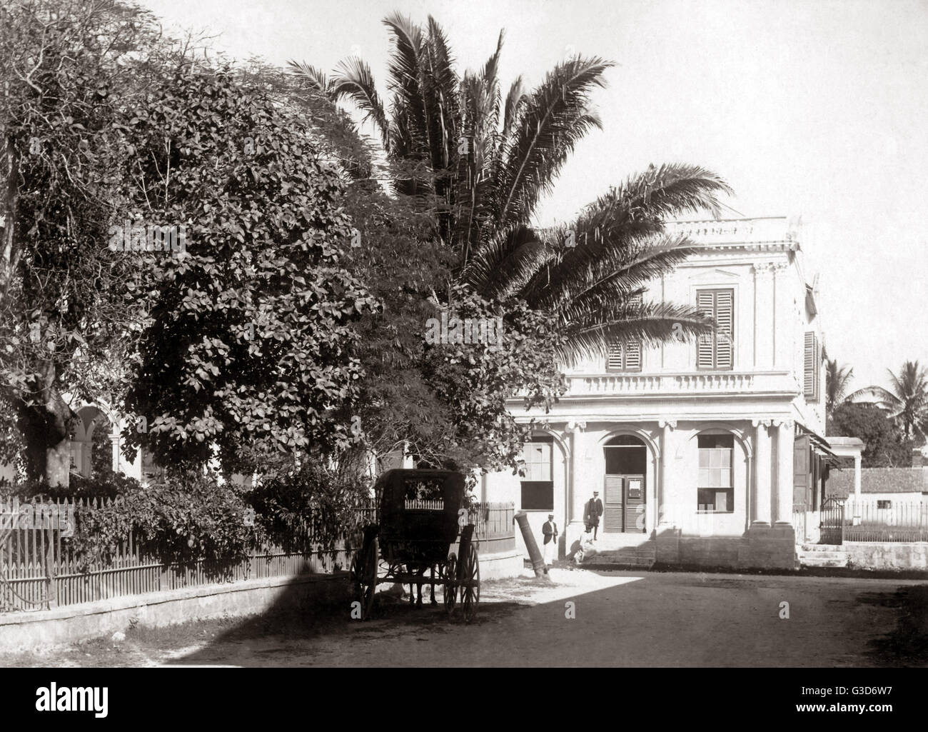 The Assembly Buildings, Spanish Town, Jamaica, circa 1900.     Date: circa 1900 Stock Photo