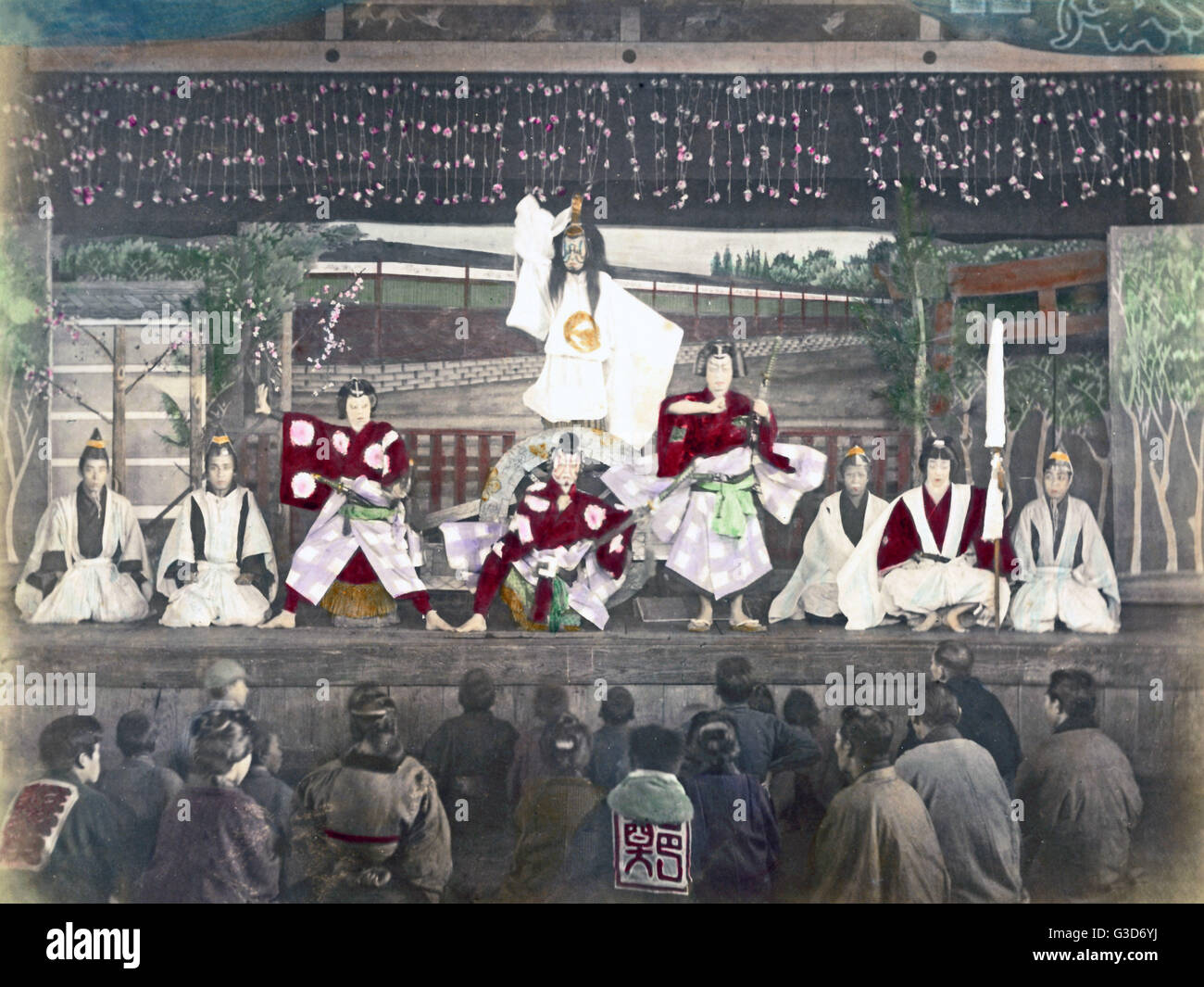 Theatrical performance, Japan, circa 1890 Stock Photo