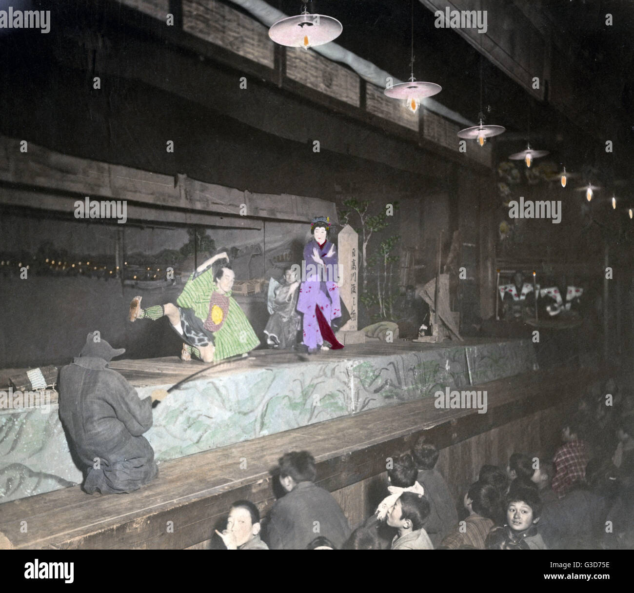 Theatrical performance, Japan, circa 1880s Stock Photo
