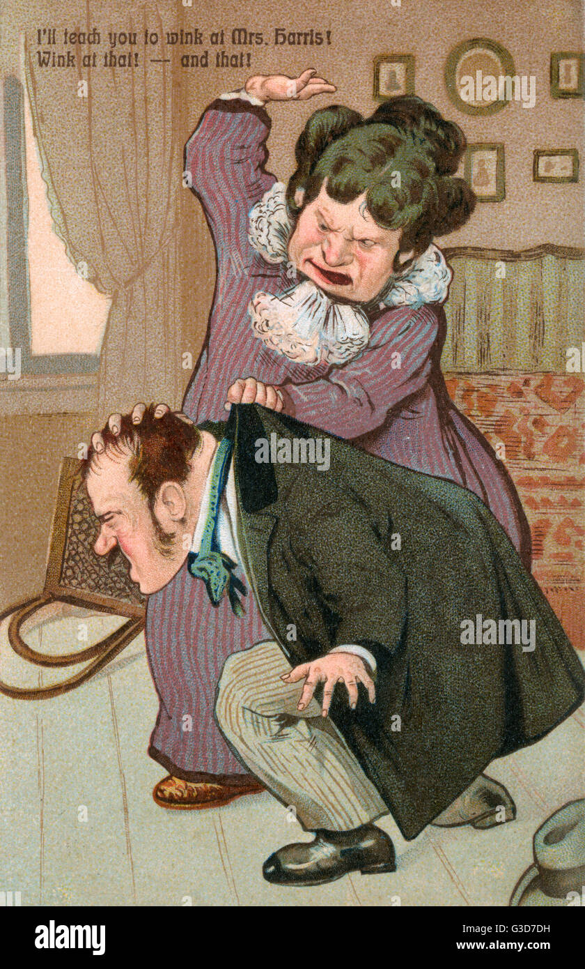 Wife thrashes husband hi res stock photography and images Alamy