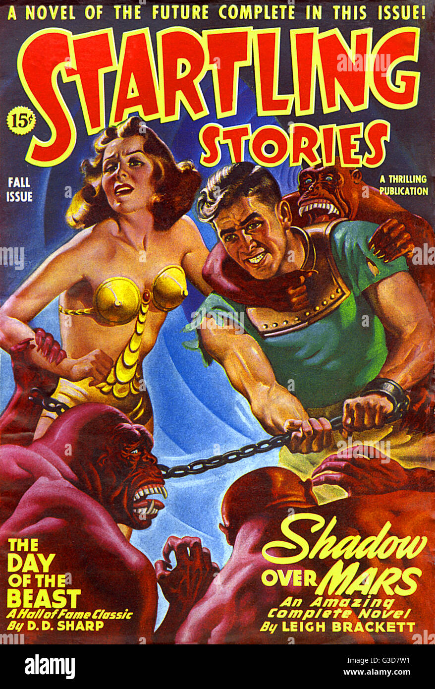 Startling Stories - Sci Fi Mag - Shadow Over Mars Stock Photo