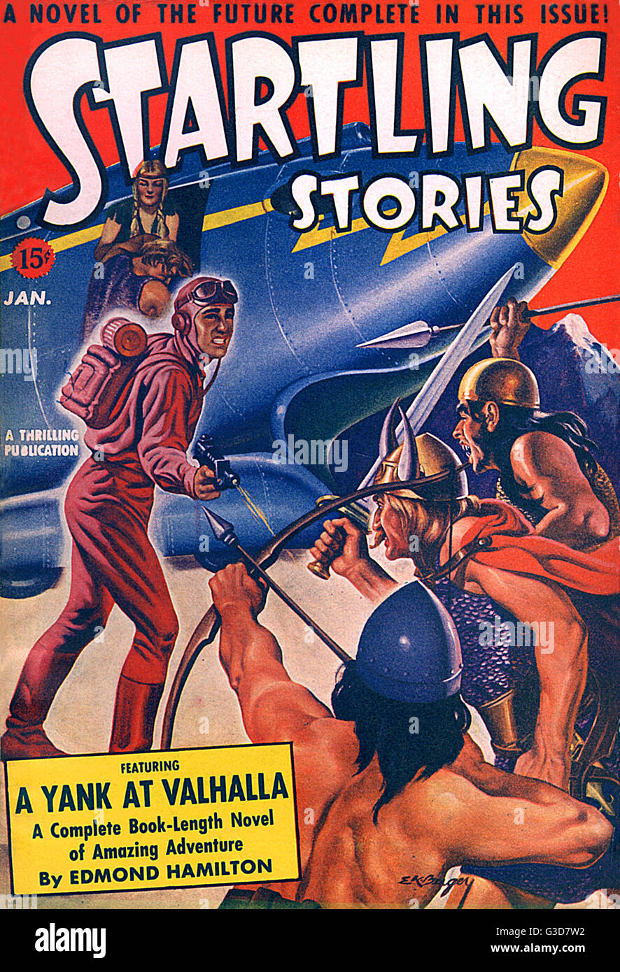 Startling Stories - Sci Fi Mag - A Yank At Valhalla Stock Photo
