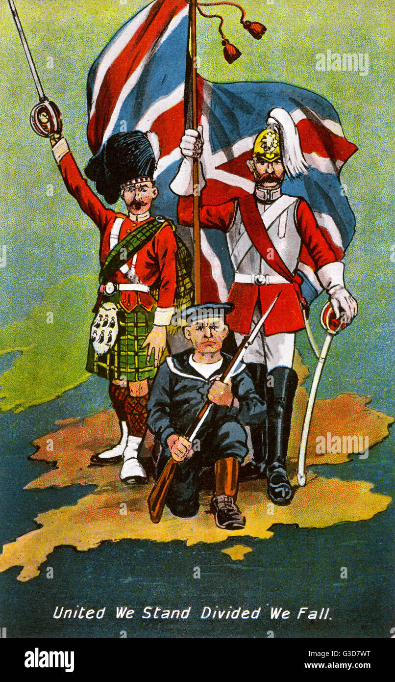 WW1 - United We Stand, Divided we fall Stock Photo