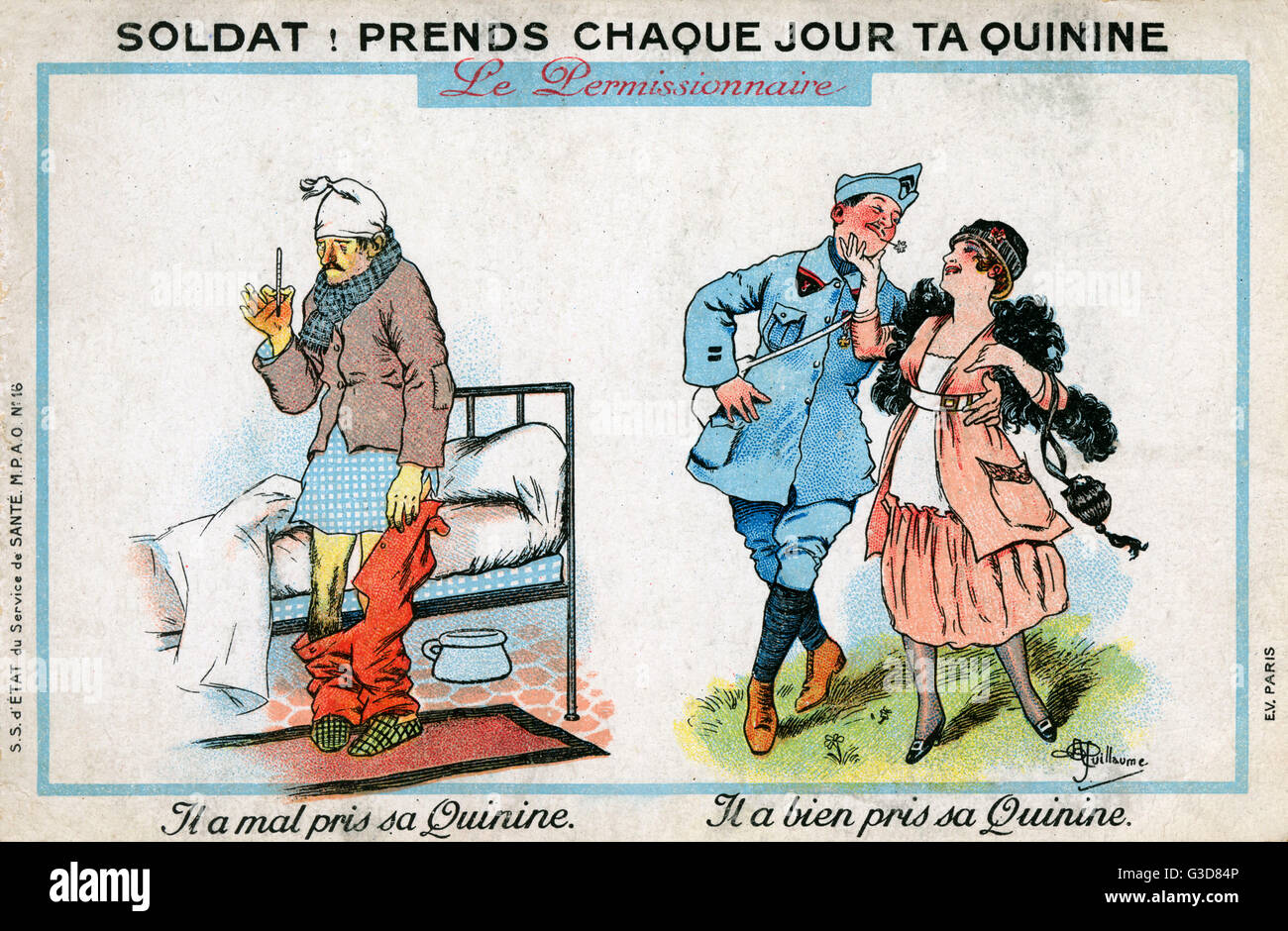 WW1 - The advantages of using Quinine to treat illness Stock Photo