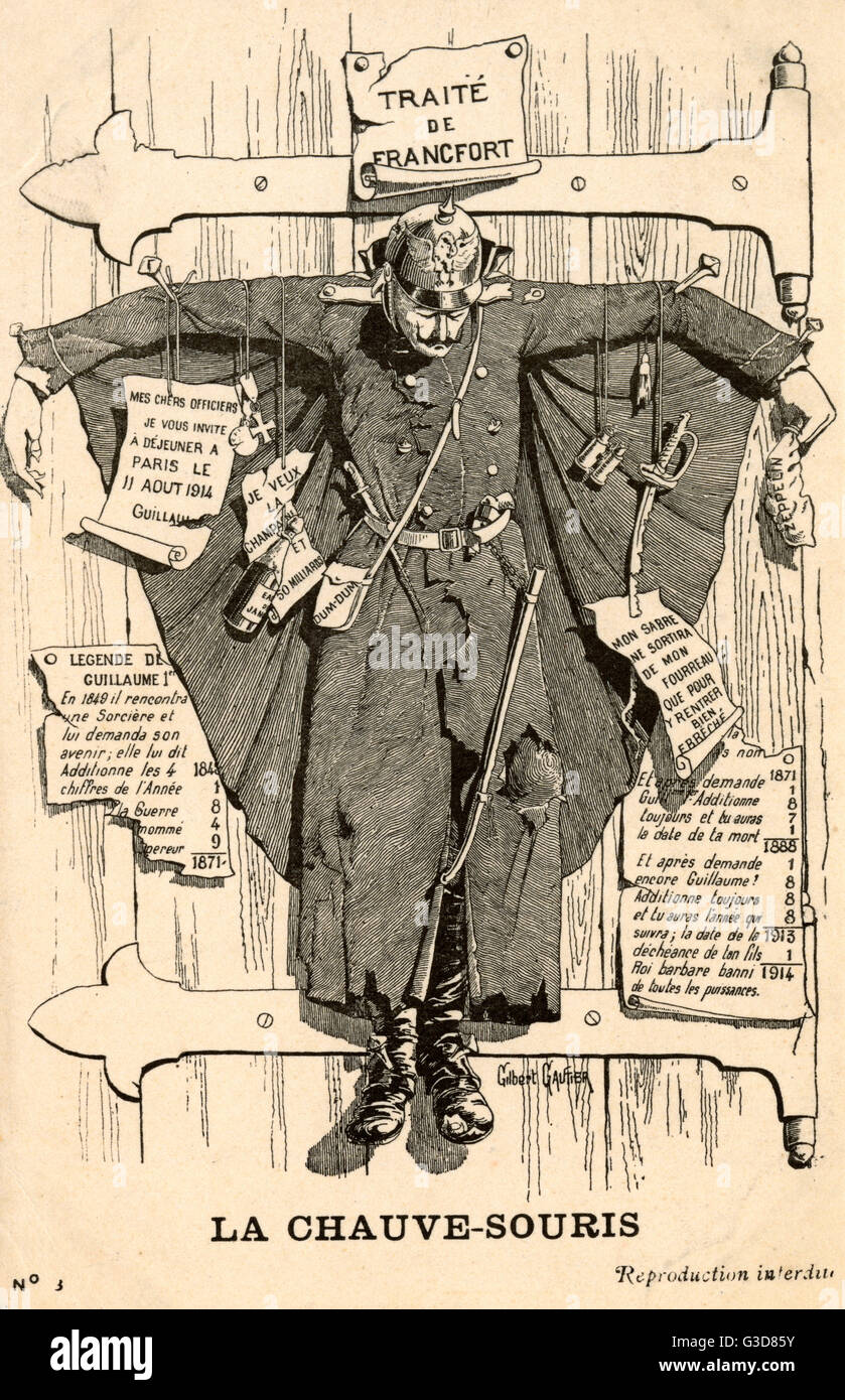 The Traitor of Frankfurt - 'Vampire Bat' Kaiser Crucified Stock Photo