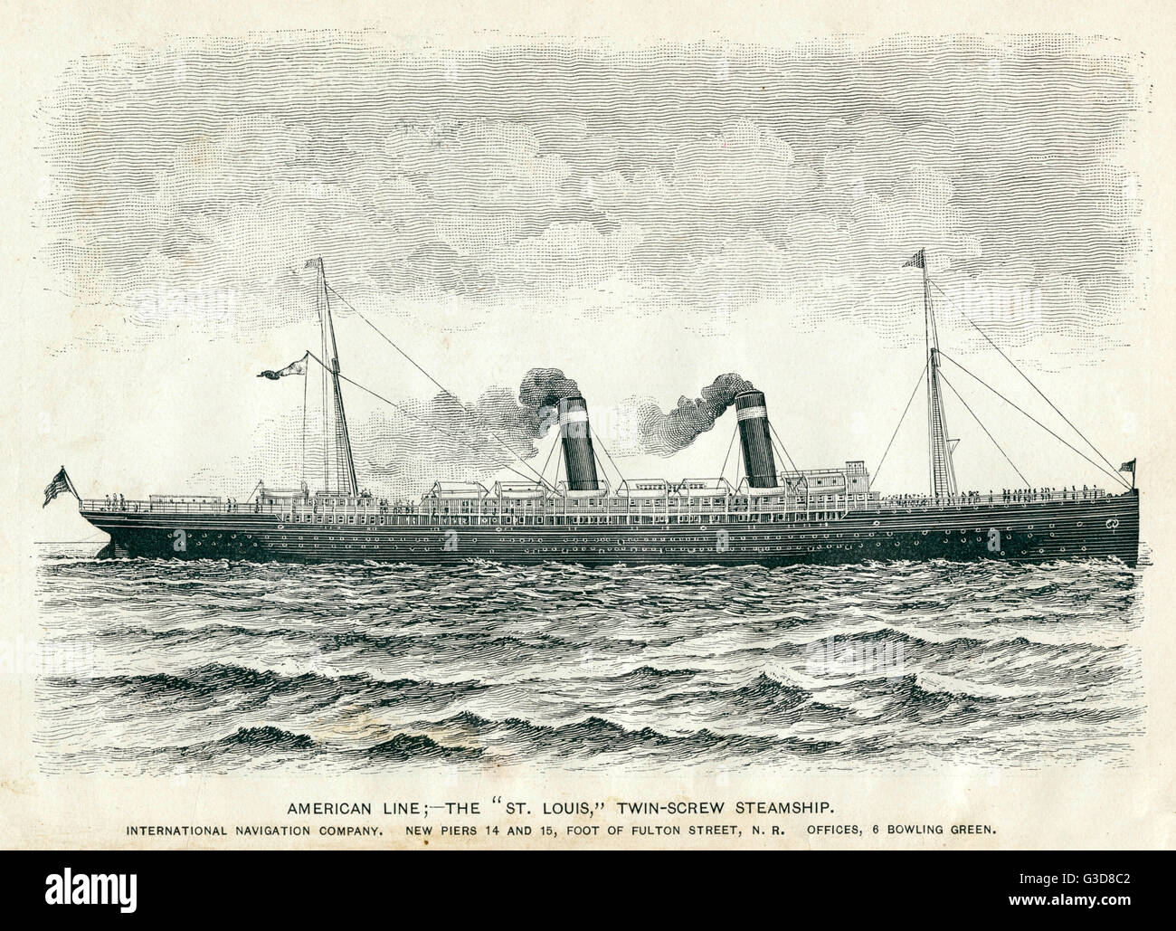 Saint Louis steamship renamed to USS Louisville in WWI Stock Photo