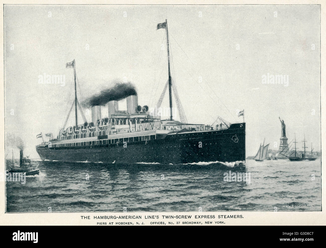 Hamburg America Line Twin Screw Express Steamer New York To Southampton London And Paris And Hamburg Date Stock Photo Alamy