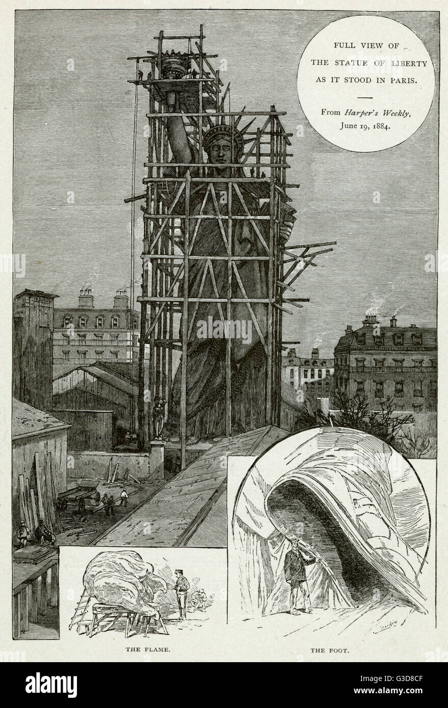 The statue liberty being made in paris hires stock photography and