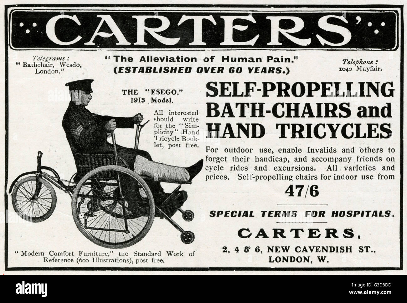 Advert for carters wheelchairs hi-res stock photography and images - Alamy