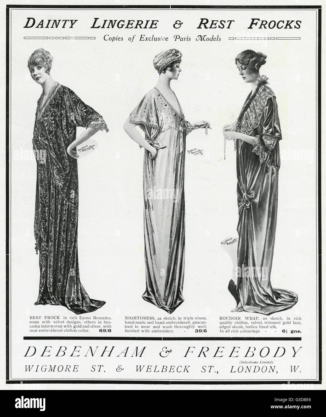 Advert for Debenham & Freebody undergarments 1915 Stock Photo Alamy