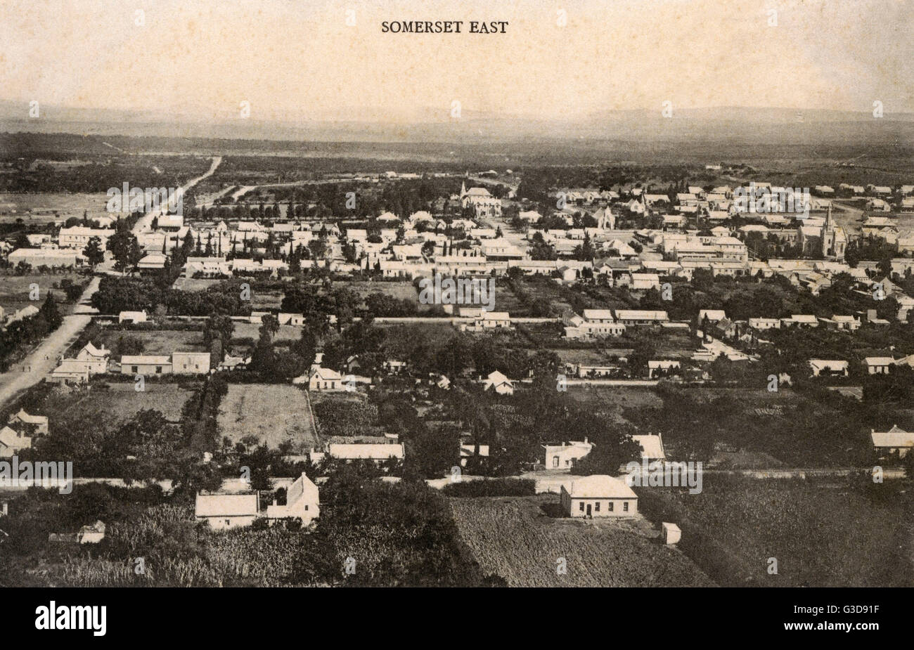 General view of Somerset East, Eastern Cape, Cape Colony, South Africa.  Date: circa 1908 Stock Photo - Alamy