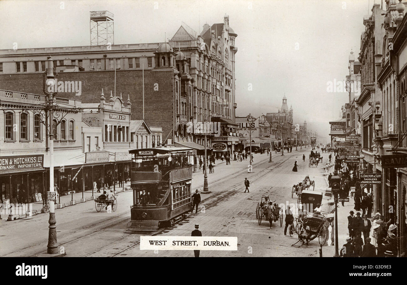 West Street, Durban, Natal Province, South Africa. Date circa 1910s Stock Photo Alamy