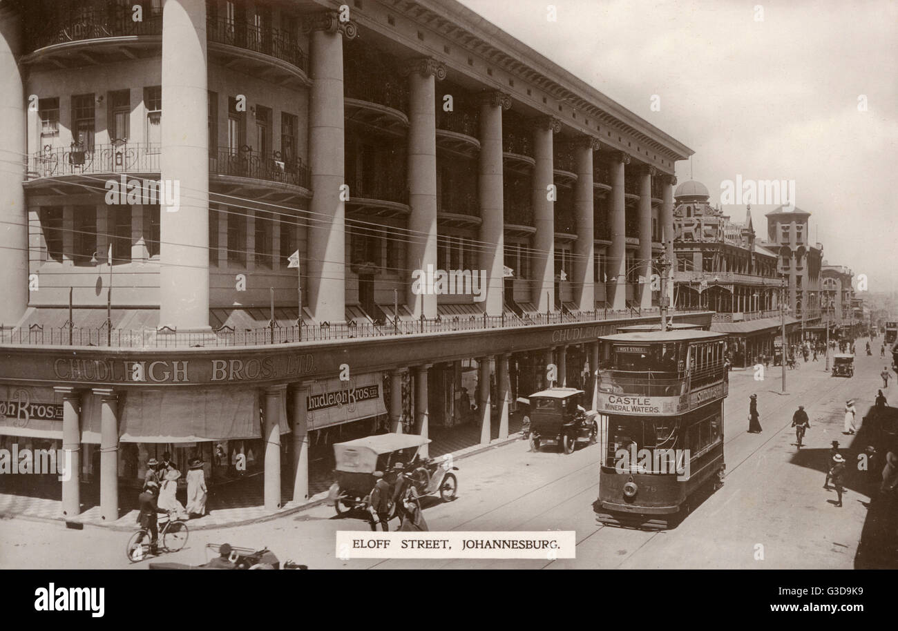 Eloff Street, Johannesburg, Transvaal, South Africa, with the Chudleigh