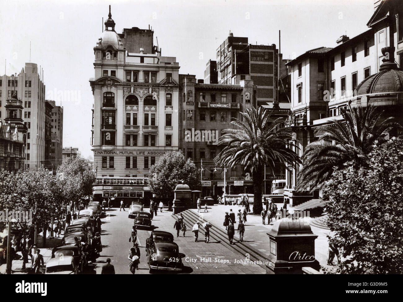 City Hall Steps, Johannesburg, Transvaal, South Africa. Date circa