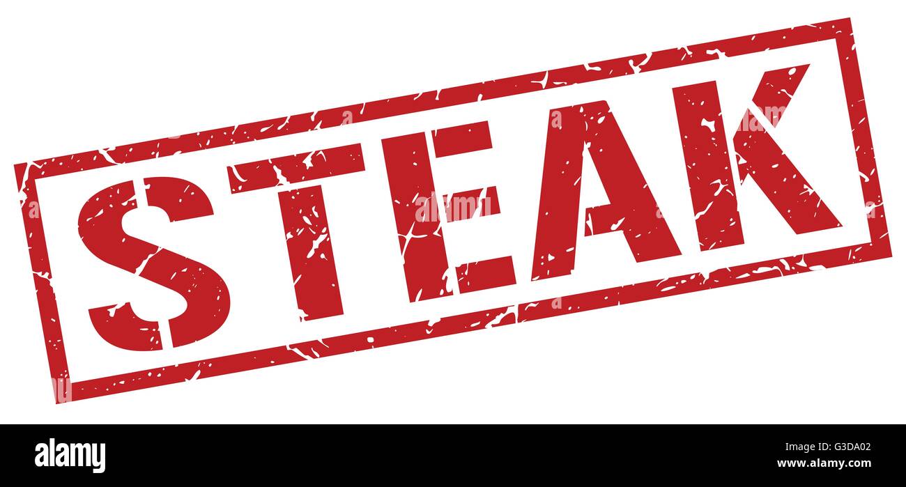 steak red grunge square vintage rubber stamp Stock Vector Image & Art ...