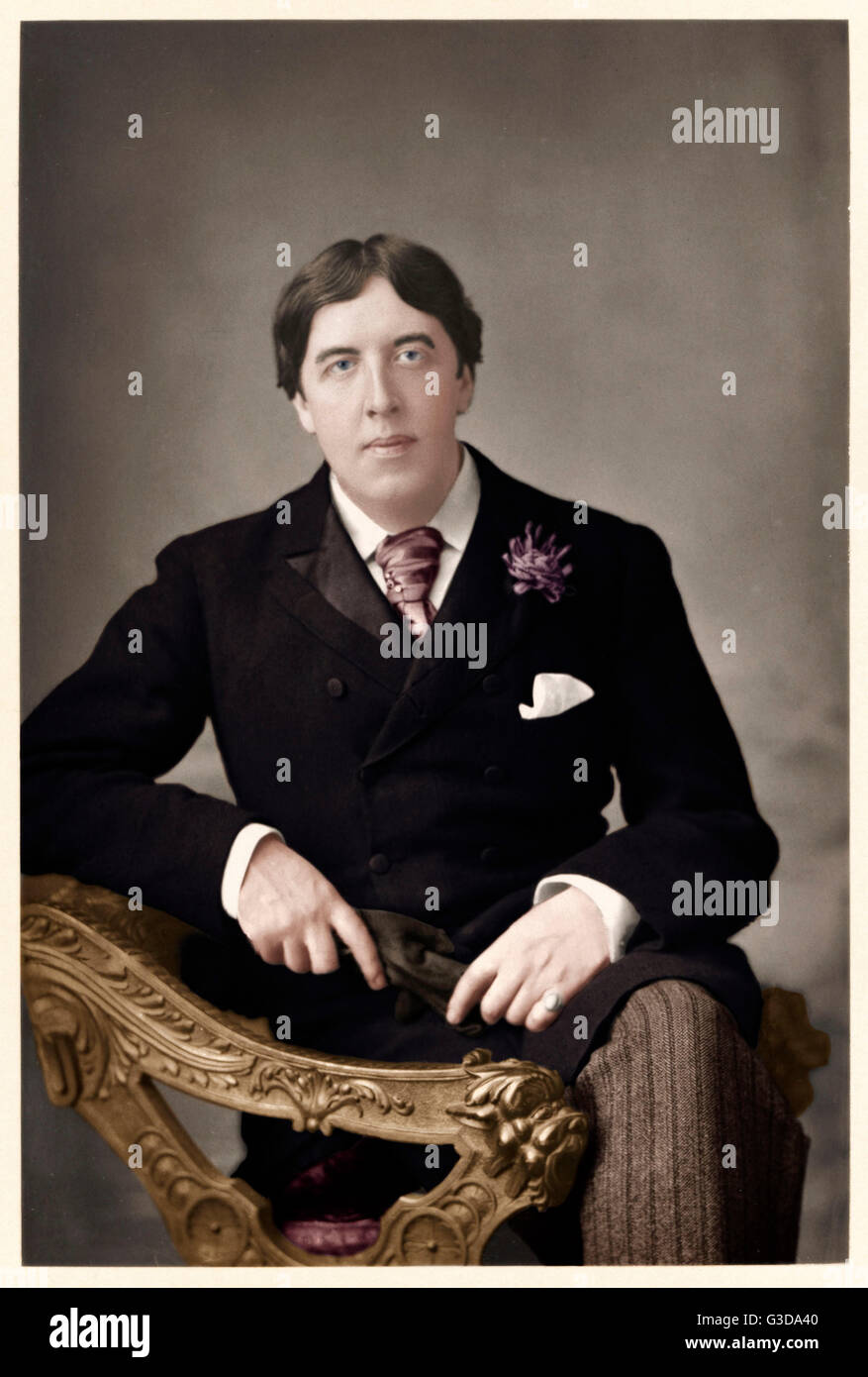 Oscar Wilde (1856-1900) - Irish playwright, novelist, essayist, and poet.   circa 1885 Stock Photo