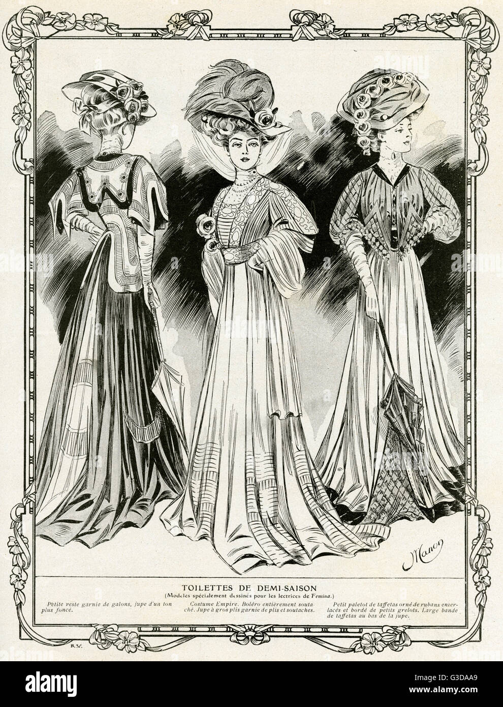 Lastest fashion for women 1906 Stock Photo
