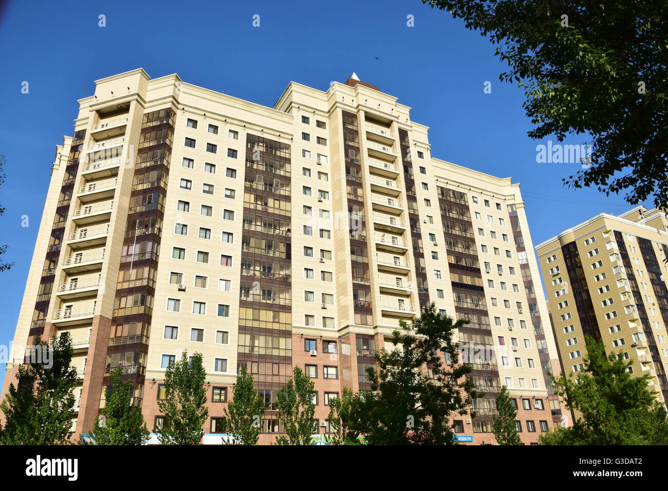 Modern residential buildings in Astana, capital of Kazakhstan Stock Photo