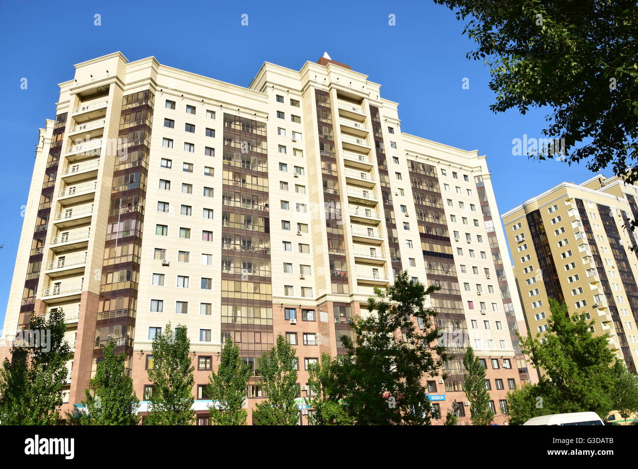 Modern residential buildings in Astana, capital of Kazakhstan Stock Photo