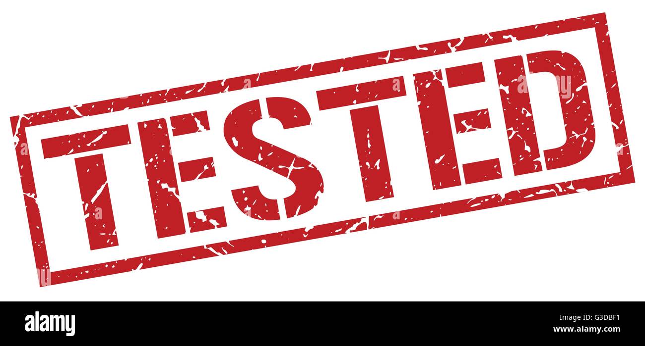 tested red grunge square vintage rubber stamp Stock Vector Image & Art ...