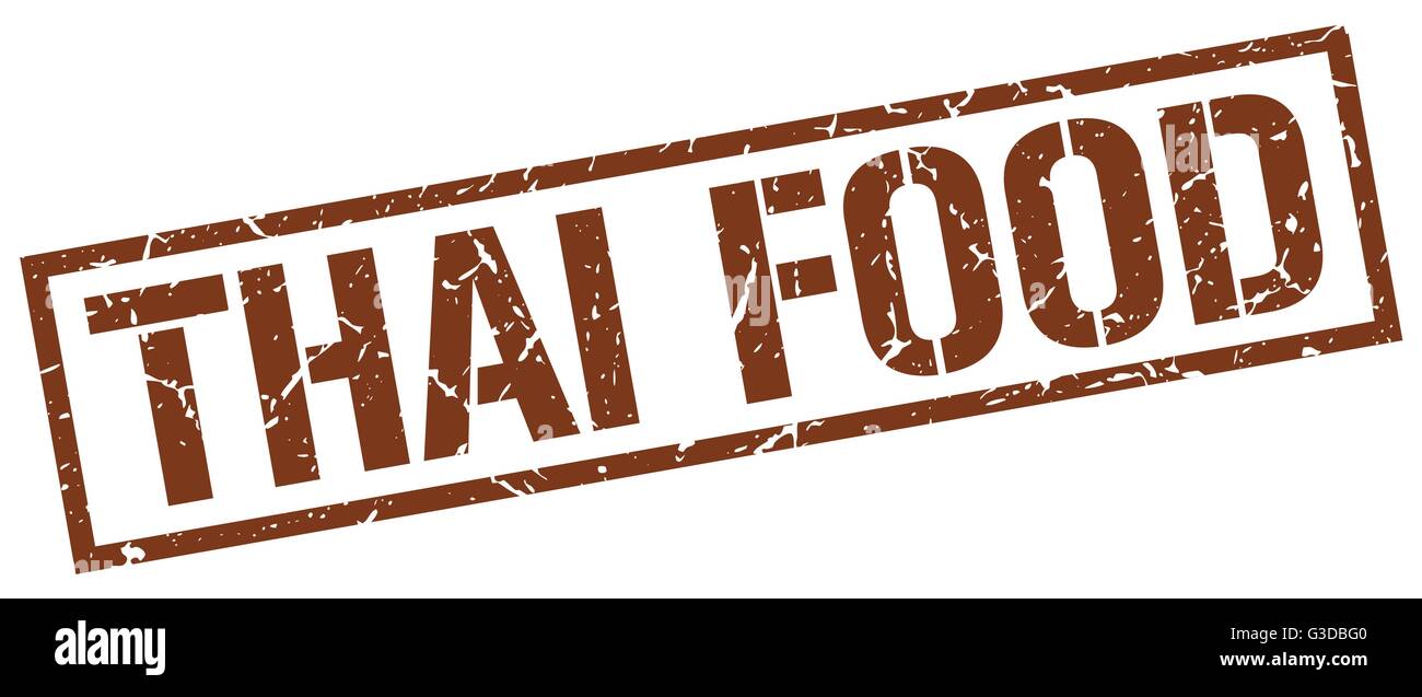 thai food brown grunge square vintage rubber stamp Stock Vector Image ...