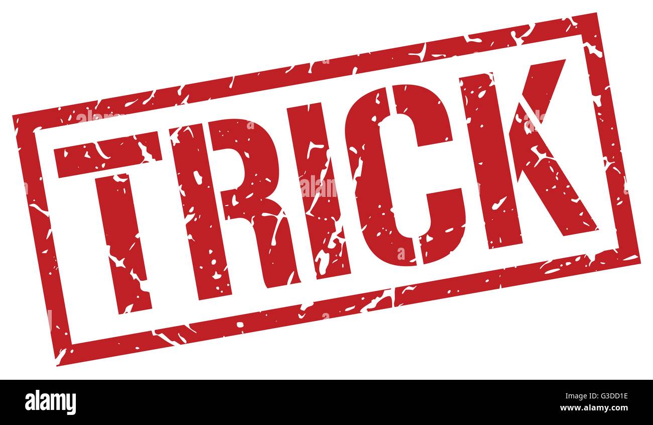 trick red grunge square vintage rubber stamp Stock Vector Image & Art ...