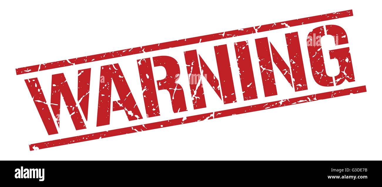 warning red grunge square vintage rubber stamp Stock Vector Image & Art ...