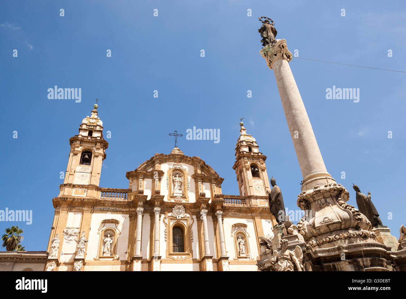 San Domenico Church, Piazza San Domenico, Palermo, Sicily, Italy Stock