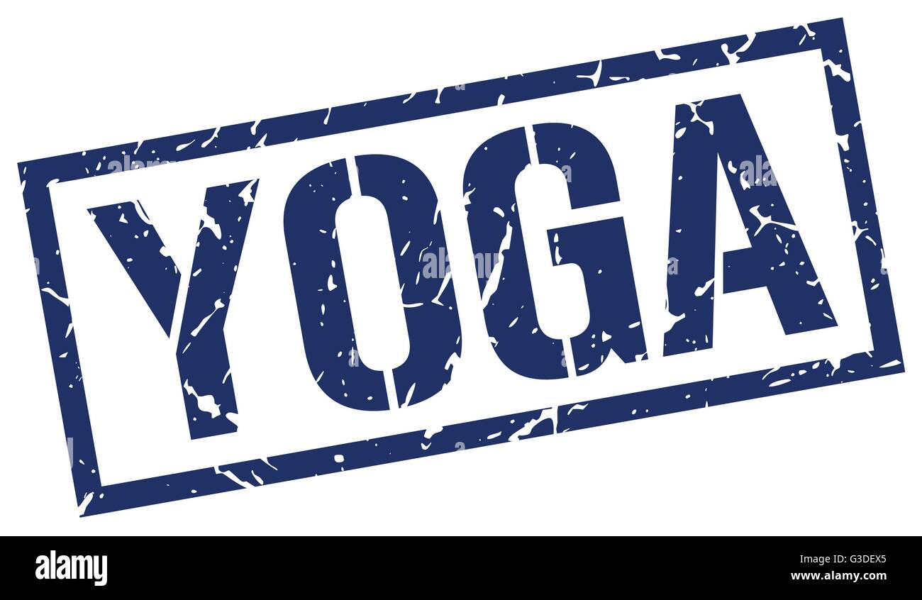yoga blue grunge square vintage rubber stamp Stock Vector Image & Art ...