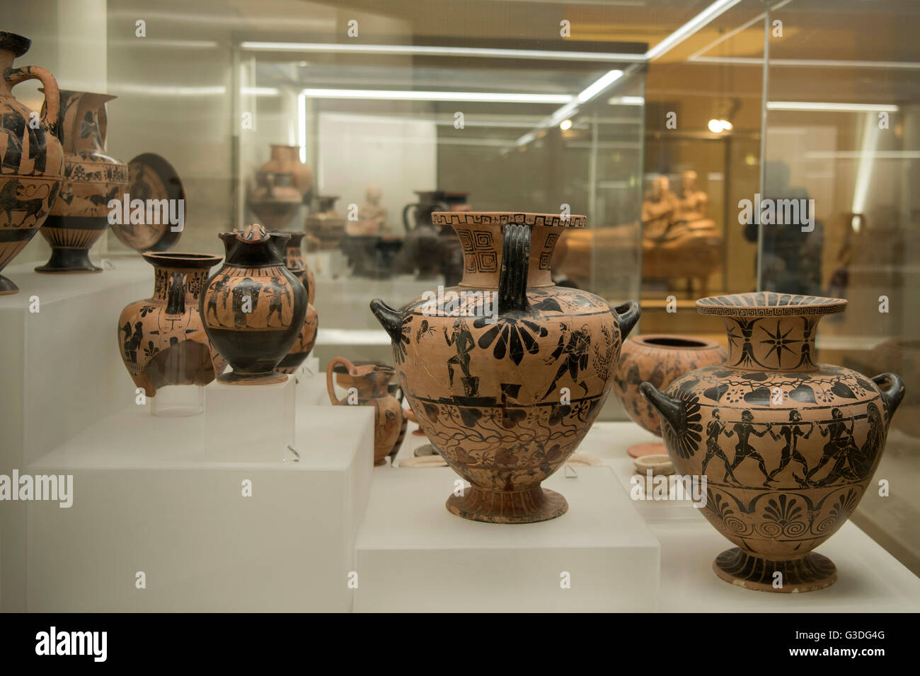 Italien, Rom, Museo Nazionale Etrusco di Villa Giulia, griechische Vasen Stock Photo