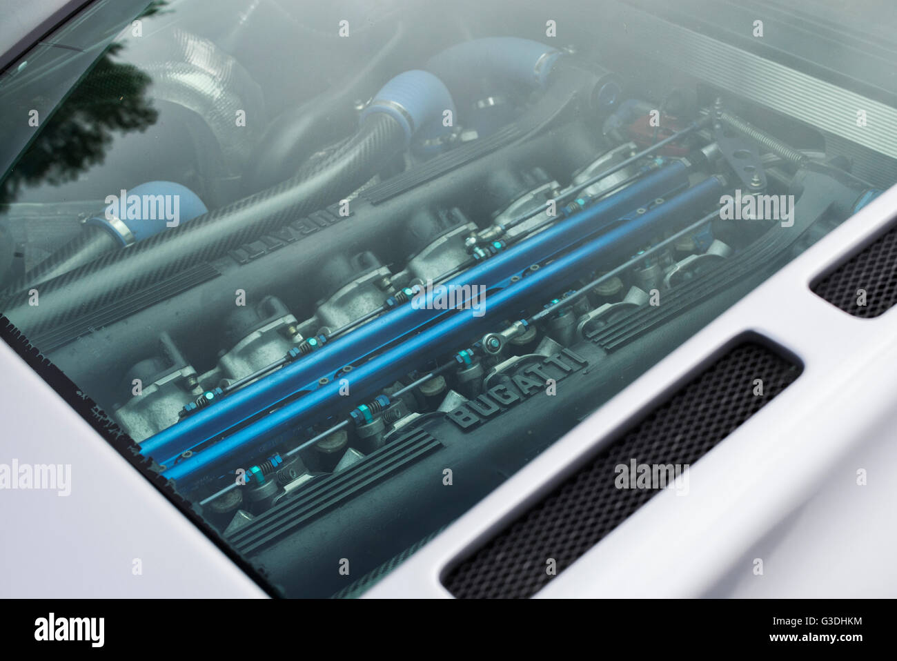 Bugatti EB110 V12 Engine Detail Stock Photo