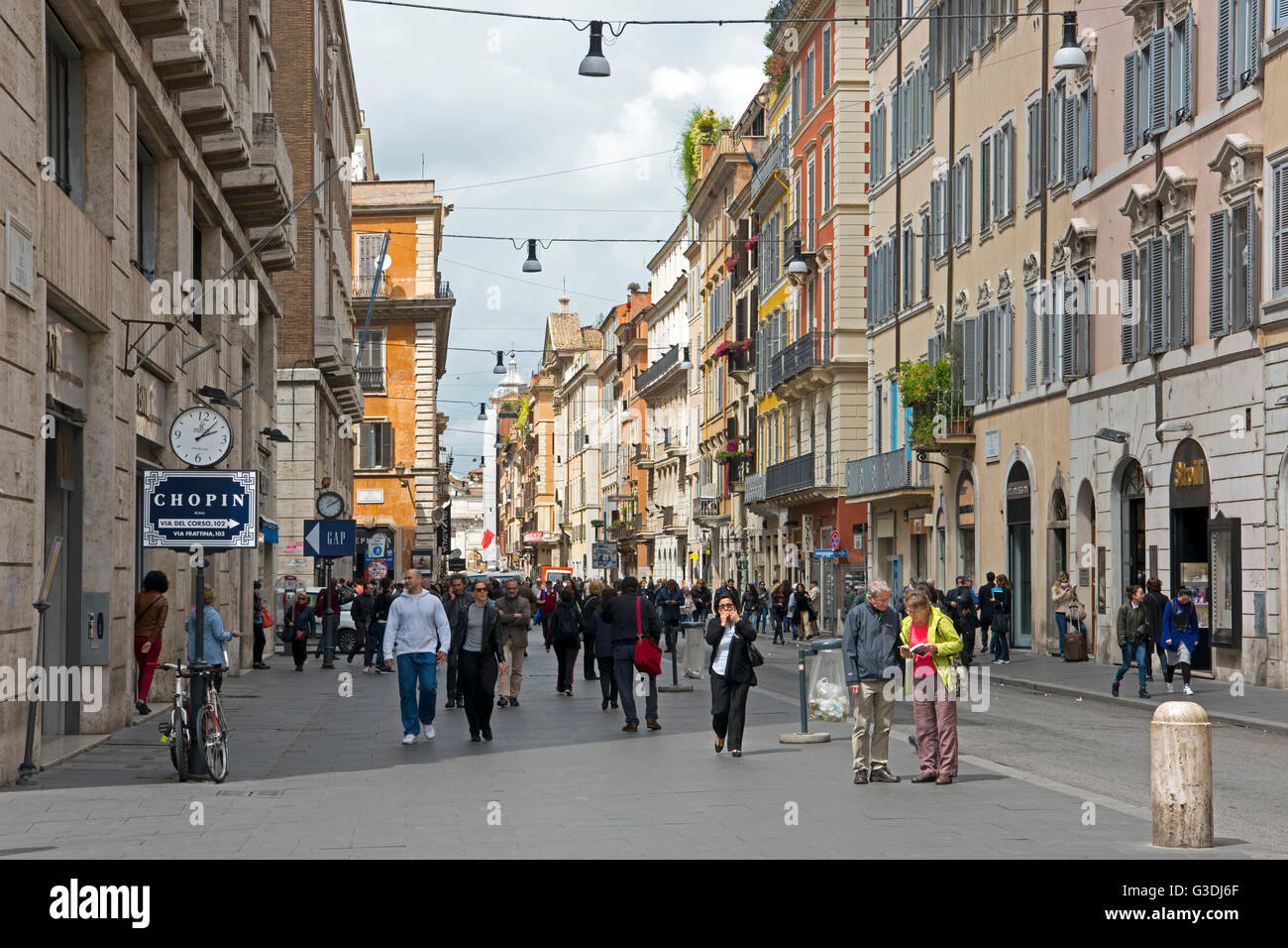 Italien, Rom, Via della Groce, Einkaufsstrasse Stock Photo