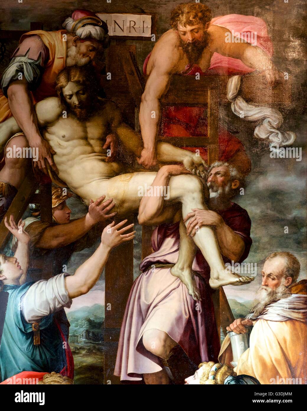 Deposition from the Cross, by Giorgio Vasari, circa 1550,  Gallery Doria Pamphili, Rome, Italy Stock Photo