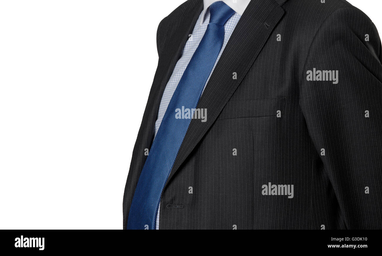 Man in suit detail isolated on white. Horizontal format Stock Photo - Alamy