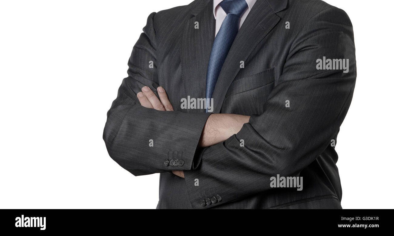 Man in suit detail isolated on white. Horizontal format Stock Photo - Alamy