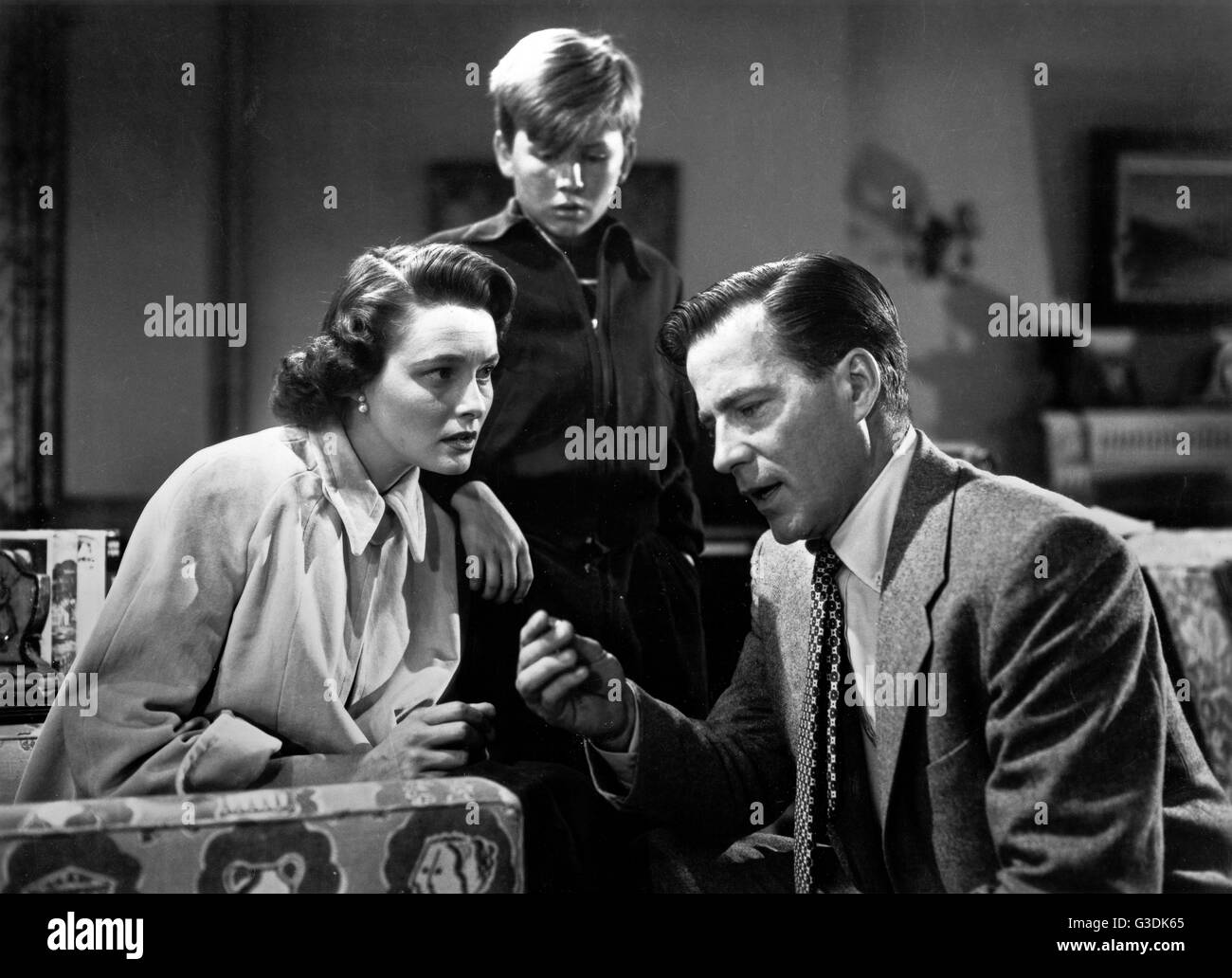 The Day The Earth Stood Still, aka: Der Tag, an dem die Erde stillstand, USA 1951, Regie: Robert Wise, Darsteller: (v. l.) Patricia Neal, Billy Gray, Hugh Marlowe Stock Photo