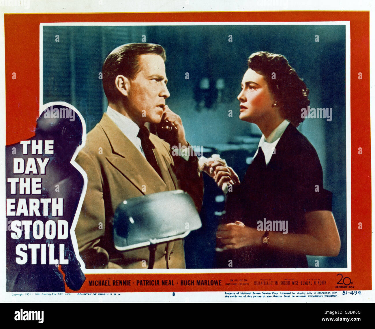 The Day The Earth Stood Still, aka: Der Tag, an dem die Erde stillstand, USA 1951, Regie: Robert Wise, Darsteller: Hugh Marlowe, Patricia Neal Stock Photo