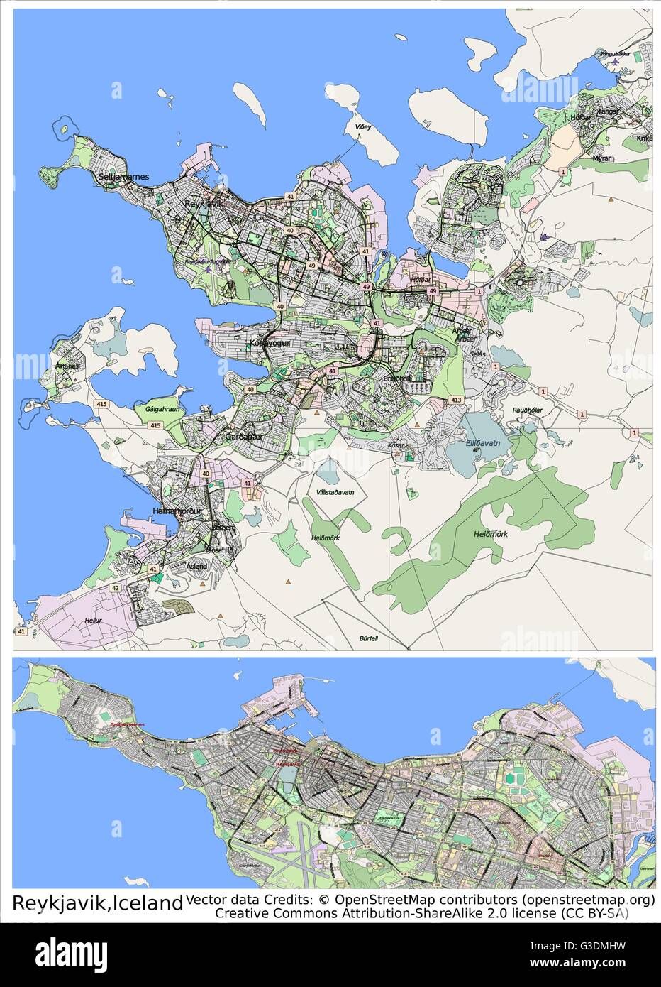 Iceland Island City Map High Resolution Stock Photography and Images