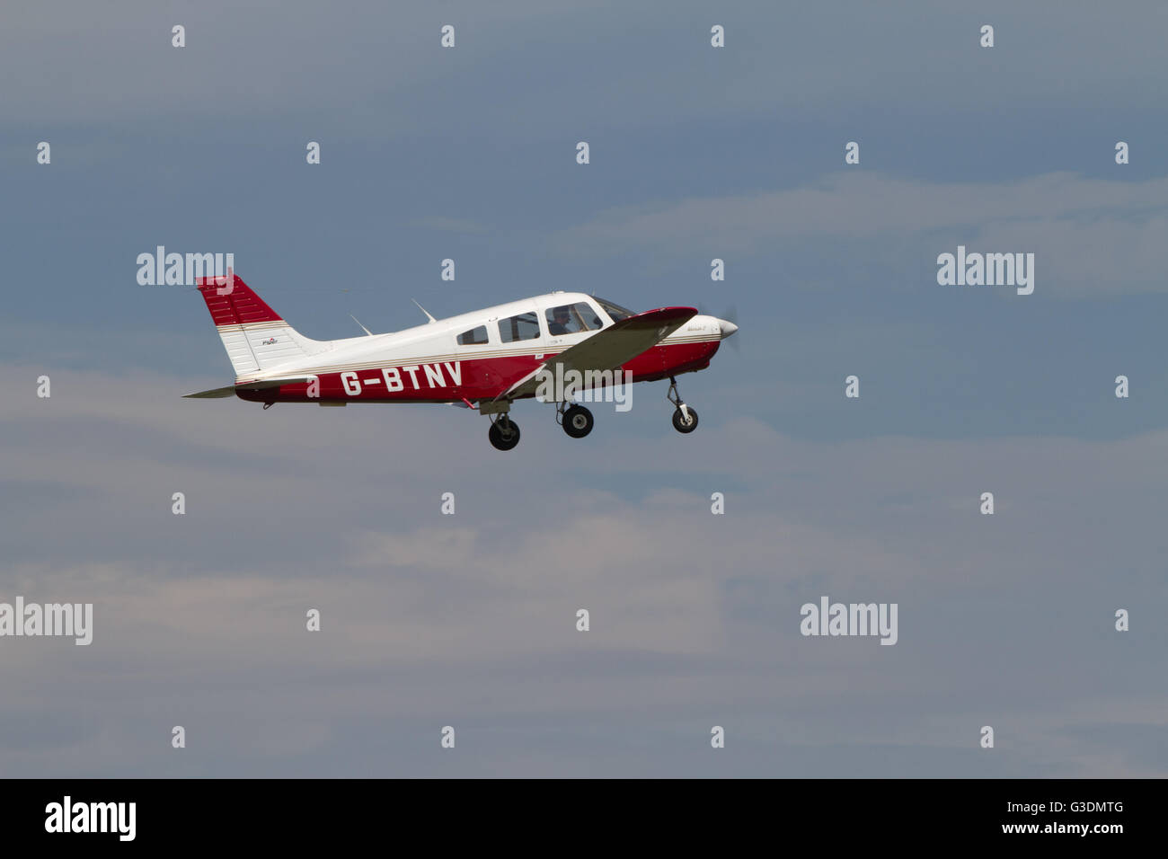 Single propeller light aircraft just after takeoff . Wolverhampton