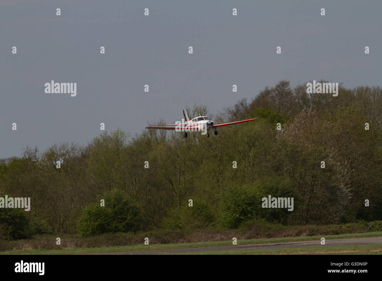 Single propeller light aircraft coming into land. Wolverhampton