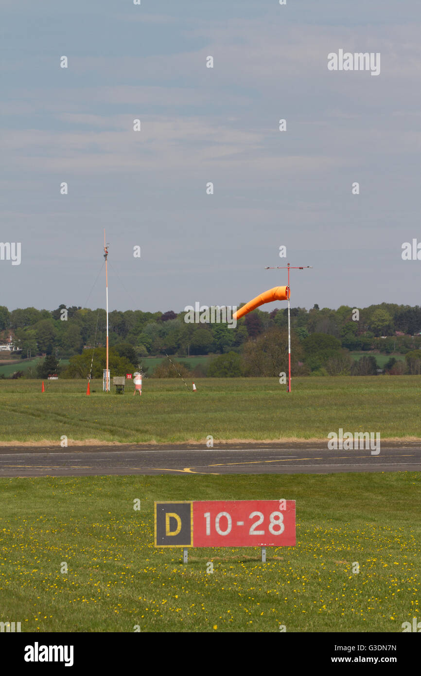 Wind sock. Wolverhampton Halfpenny Green Airport. UK Stock Photo