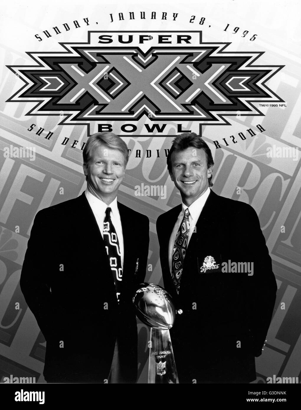 Die Moderatoren des Super Bowl XXX Phil Simms und joe Montana, USA