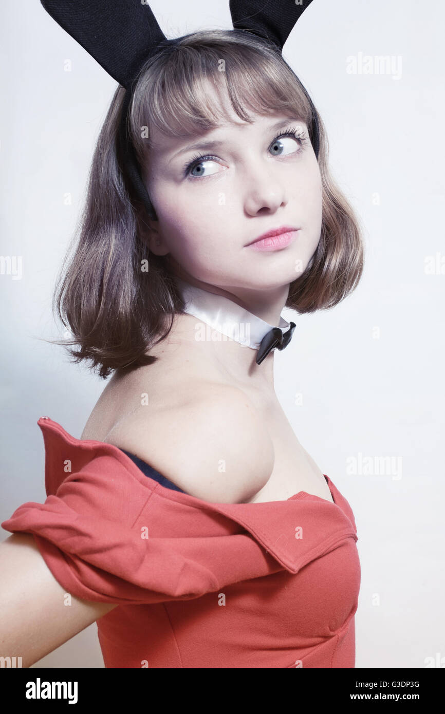 Portrait of beautiful young woman. Retro style Stock Photo - Alamy
