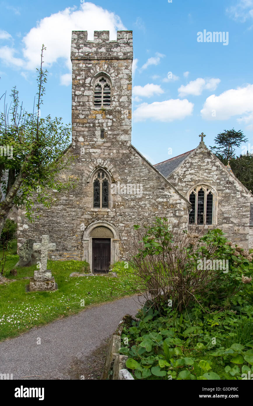 St Mylor Church, Mylor Churchtown, near Falmouth, Cornwall Stock Photo