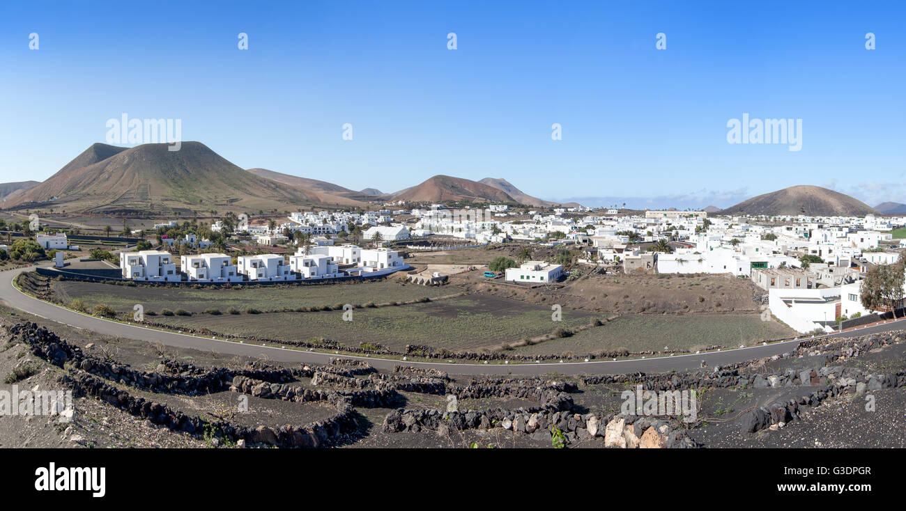 Lanzarote - Look at the village Uga Stock Photo