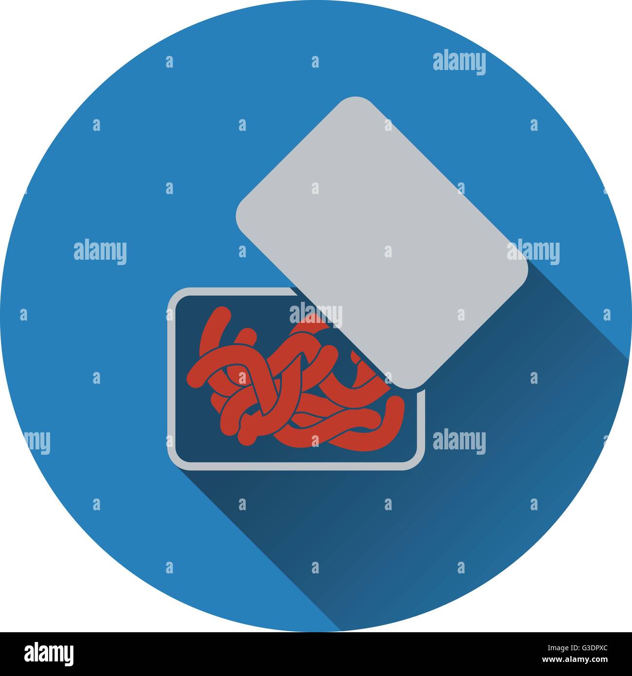 Icon of worm container. Flat design. Vector illustration. Stock Vector