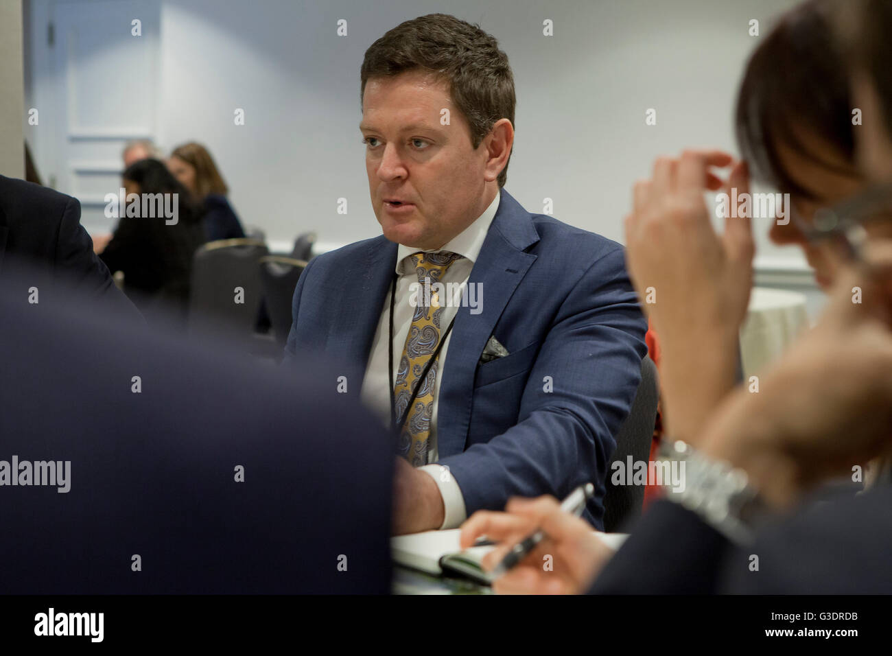 Businessman in an office business meeting - USA Stock Photo