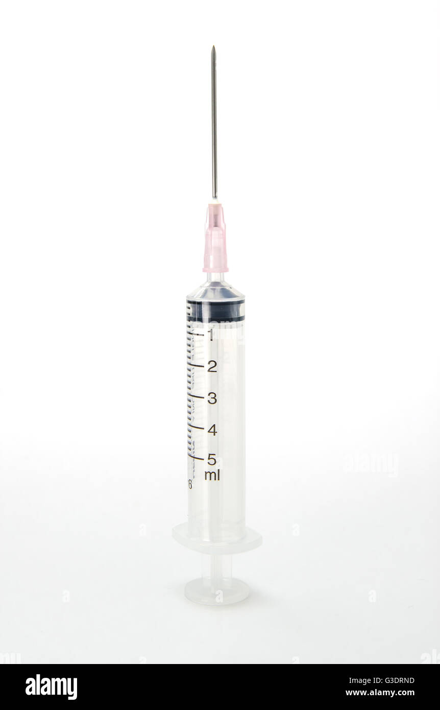 Fairly standard design single use syringe (disposable syringe) chemical