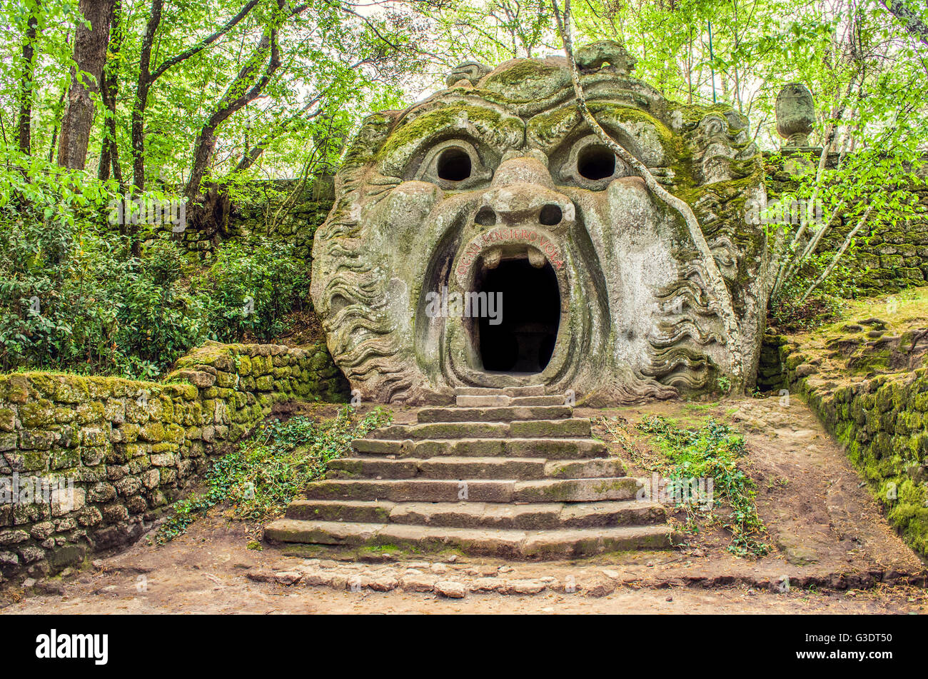 The Orcus' Statue at the Monster's Garden of Bomarzo in Lazio district (Italy) Stock Photo