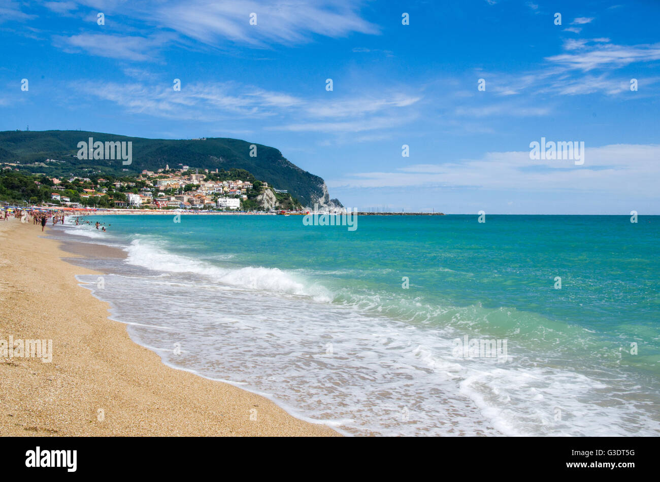 The beach of Numana, Marche region - Italy. Stock Photo